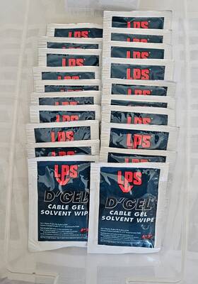 61244 Lps Dft Gel Cable Solvent Wipe - 8 Inch X11 Towel New Lot Qty Of 20 Packets