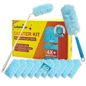 Dtrf001 Lufamlygo 60pcs Fluffy 360 Heavy Duty Duster Refills Fits Swiffer 4x Dust Capt