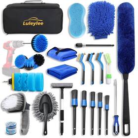 Luleylee 729162884968 Detailing Brush Set 30pcs Car Kit Interior With Drill De
