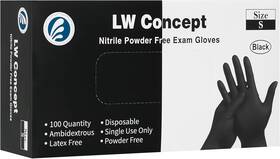 Lw5002 Lw Concept Black Nitrile Disposable Gloves - Latex And Powder-free Small Box Of 100