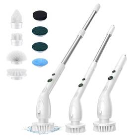 Ipx7 Lynxor 977772633962 Electric Spin Scrubber Cordless Cleaning Brush With 8 Heads Waterproo