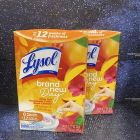 Lysol 019200890571 2x Click Gel Automatic Toilet Bowl Cleaner - Mango And Hibiscus