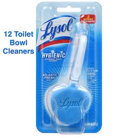 Lysol 019200986816 12 Hygienic Atlantic Fresh Scent Automatic Toilet Cleaner Blue Clip On