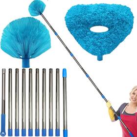 M-jump 445025114135 20 Ft High Reach Ceiling Fan Dusting Kit Cobweb Duster With 3-14 Splicable Pole