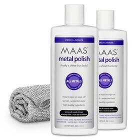 Maas 724027914125 Metal Polish 8-ounce Bottle 2 Pack Free Cloth Universal Cleaner