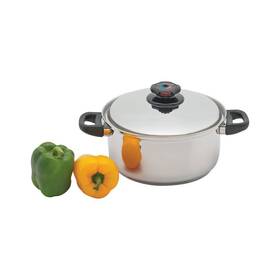 Maxam 024409057045 Precise Heat 5.5 Quart 12-element T304 Stainless Steel Stockpot With Vented Cover