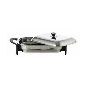 Maxam 841659110807 Precise Heat T304 Stainless Steel 16 Rectangular Electric Skillet