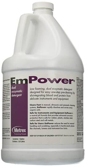 Metrex 753459582039 10-4100 Empower Dual Enzymatic Detergent Solution Ultrasonic Cleaner 1 Ga