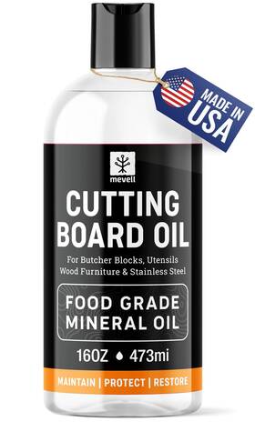 Mevell 628451989660 Food Grade Mineral Oil For Wood Cutting Board - 16oz Safe Usp Certified