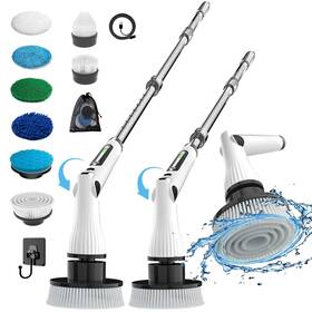 Lz-8052 Mglsdeet Electric Spin Scrubber Rechargeable Cleaning Brush With 8 Replaceabl