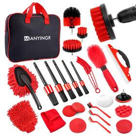 Car011 Mianyingr 25pcs Car Detailing Kit Cleaning With Drill Brushes And Interior Too