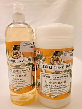 Ckds8 Michel Design Works Kitchen And Home Lemon Basil Dish Soap Multi-surface Wipes