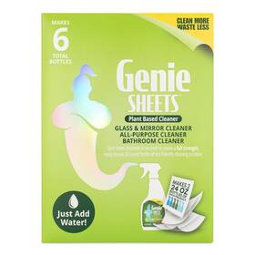 Microfiber Wholesale 850058046587 Genie Sheets All Purpose Glass And Bathroom Cleaners Combo Pack Concentrate