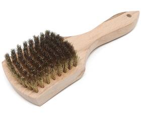Mh-27668 Midwest Hearth Brass Wire Utility Scrub Brush For Cleaning 9 Inch Hardwood Handle Made In Usa