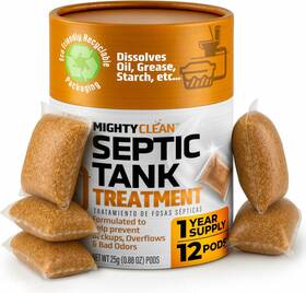 Mighty Clean 313028150115 Septic Tank Treatment Pods 12 Pack 1 Year Supply Rv Toilet Enzyme Cleaner