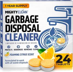 Mc007 Mighty Clean Garbage Disposal Cleaner And Deodorizer Tablets 24 Pack - 1 Year Supply Kitchen