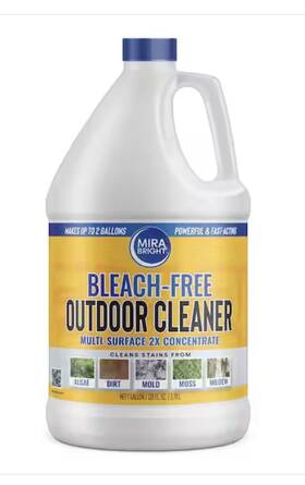 Mira Bright 850017750012 Bleach-free Outdoor Cleaner 1 Gallon Concentrate - Cleans Stains