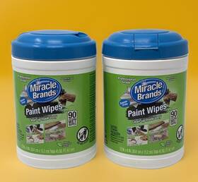 Miracle Wipes 854137003270 Lot Of 2 Brands Paint - Textured Wet 180 Ct Total 12 Inch X 6