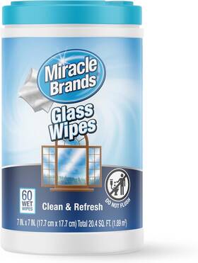 Miraclewipes 744759577726 For Glass Disposable And Streak Free Cleaning Wipes Mirrors