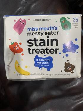 Miss Mouths 850006746101 Messy Eater Stain Treater Wipes - 25 Pack Remover Newborn And Baby