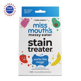Ths-hhb-mesyetrwp-5ct Miss Mouths Mouth S Messy Eater Stain Treater Wipes - 5 Pack Remover Newborn