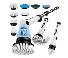 Mixbugg 199284035799 Spin Scrubber Cordless Power Cleaner With 8 Brush Heads Long Adjustable Ha