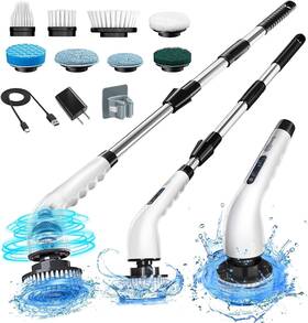 Momk 717213022490 8 In 1 Electric Spin Scrubber Cordless Power Cleaning Brush Rechargeable Cleaner