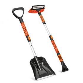 A03-sbs-001-alm-bkog Monibloom Extendable Ice Scraper And Brush With Squeegee For Car 4 In 1 Emergency Snow