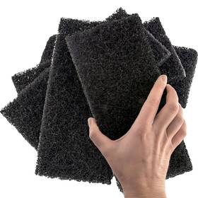 Mop Mob 817244028666 Heavy Duty Xl Black Scouring Pad 5 Pack. 10 X 4.5in Large Multipurpose Nylon