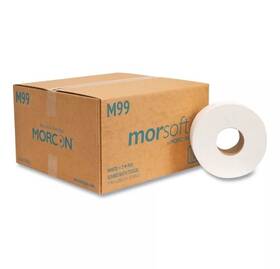Morcon Paper 054867001502 M99 Morsoft Jumbo Bath Tissue Roll White 2-ply 3.3 Inch X 1 000 - 12/case