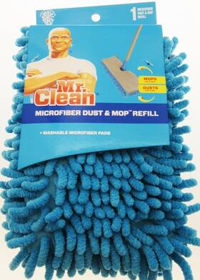 Mr. Clean 011171001888 Microfiber Dust And Mop Refill Cleaning Head - Light Blue Reversible