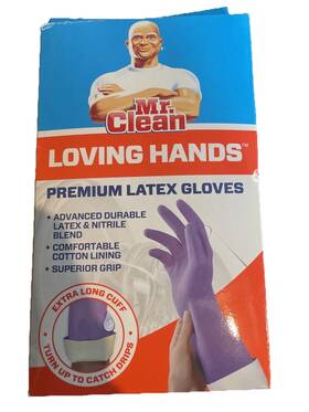 Mr. Clean 011171233128 1 Pair Loving Hands Premium Latex Gloves Size L - Purple