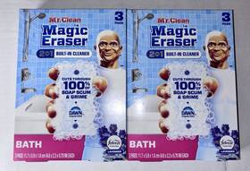 Mr. Clean 030772128299 2 Ultra Bath Magic Eraser Multi Purpose Cleaner For Bathroom 3 Ct