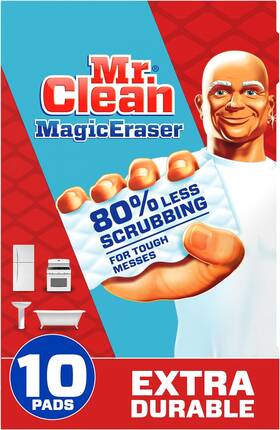 Prfy7 Mr. Clean Magic Eraser Extra Durable 10 Count Cleaning Scrubber 4x Stronger