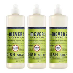 0765222 Mrs. Meyers Lemon Verbena Liquid Dish Soap 16 Oz Pack Of 3 Powerful Grease Cleaner