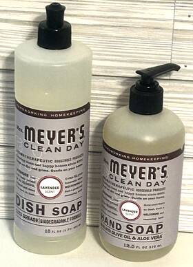370041 Mrs. Meyers Clean Day Bundle Lavender 16 Oz Dish Soap 12.5 Hand