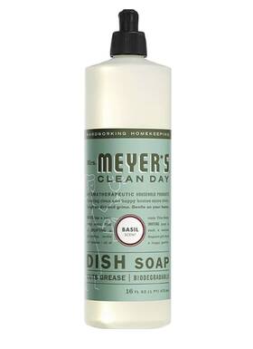 687591 Mrs. Meyers Clean Day Dish Soap Basil 16oz Bottles Fresh Summer Scent New