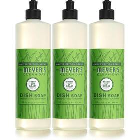 Mrs. Meyers Clean Day 808124114098 Dish Soap Fresh Cut Grass Scent 16 Ounce Bottle 3-pack