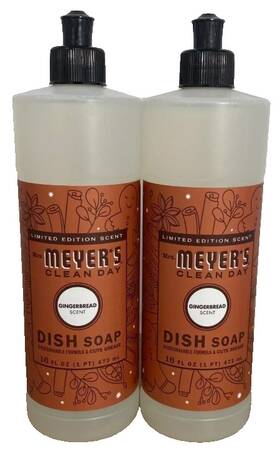 Mrs. Meyers Clean Day 808124120143 Lot Of 2 Dish Soap Gingerbread 16 Fl Oz Limited Edition