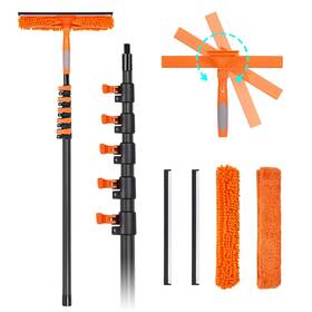 Csscg-7.32 Msnaile Window Washing Kit With Extension Pole 4.7 To 24ft Long Squeegee For