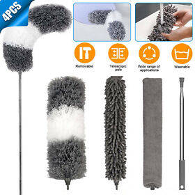 Multi-head Microfiber Dusting Duster Adjustable Brush Household Cleaning Tool Us