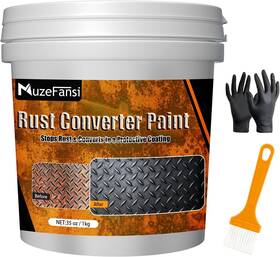 Muzefansi 445047817861 2-in-1 Rust Converter And Metal Primer 101.5oz Black Inhibitor Paint