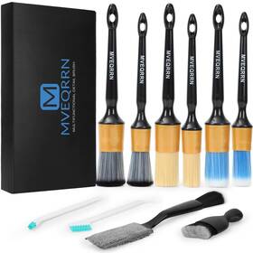 Mvhy-119 Mveqrrn 10pcs Car Detailing Brush Set Boars Hair Cleaning Detail Kit Ultra