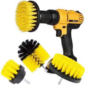 Myer Corp 744759644435 Original Drill Brush 360 Attachments 3 Pack Kit Medium- Yellow All Purpose Clean