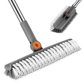 K067 Nacena Double-sided Floor Scrub Brush 54-inch Long Adjustable Handle Scrubber