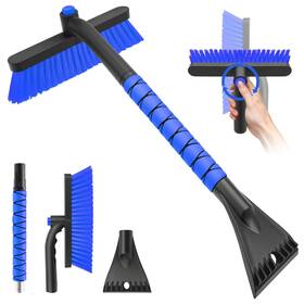 K101-4837 Nacena Detachable Snow Brush And Ice Scraper For Car Windshield Eva Foam Grip