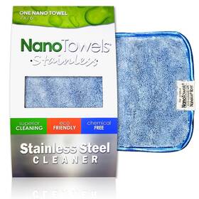 Nano Towels 199284424111 Stainless Steel Cleaner The Amazing Chemical Free 7x16 Blue