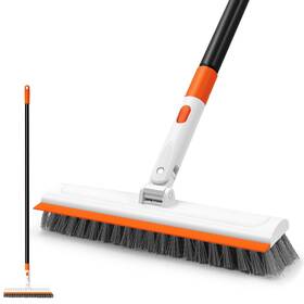 Nfb-01 Newe Floor Scrub Brush With Long Handle 2 In 1 Stiff Bristles Scrubber Mop S
