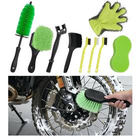 Nb03mc01 Nexabrush 9 Pack Motorcycle Cleaning Kit Detailing With Chain/wheel/rim