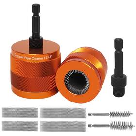 Nikazhzljj 745431975335 1/2 Inch And 3/4 Cleaner Set For Drill With 1/4 Hex Shank 6 Brush Blades 2 Pi